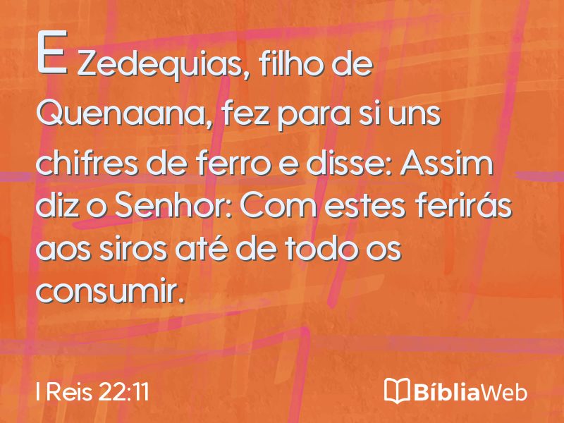 I Reis 22:11 em imagem para compartilhar