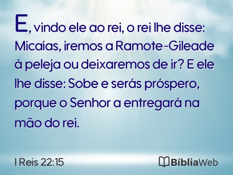 I Reis 22:15 em imagem para compartilhar