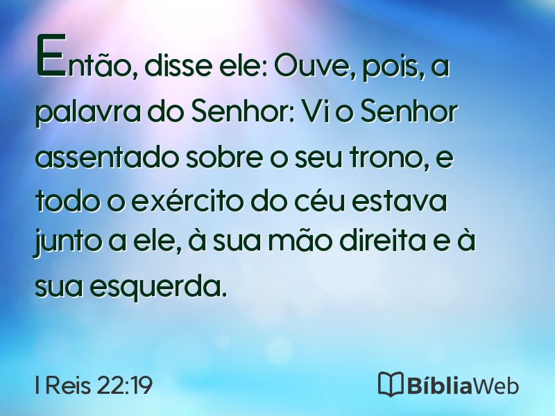 I Reis 22:19 em imagem para compartilhar