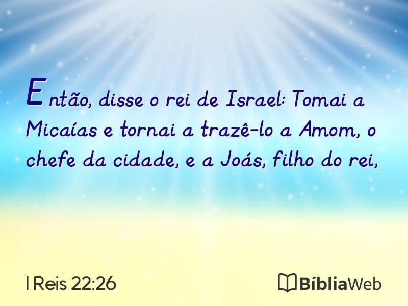 I Reis 22:26 em imagem para compartilhar