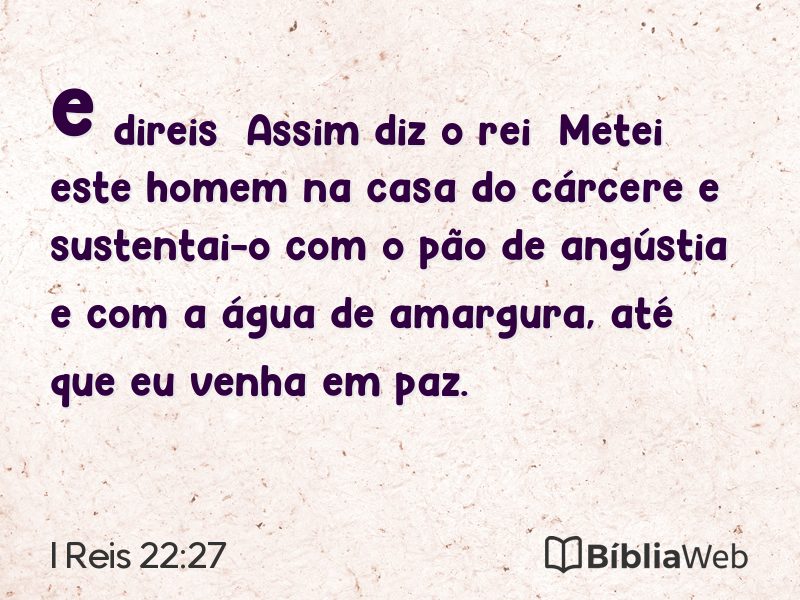 I Reis 22:27 em imagem para compartilhar
