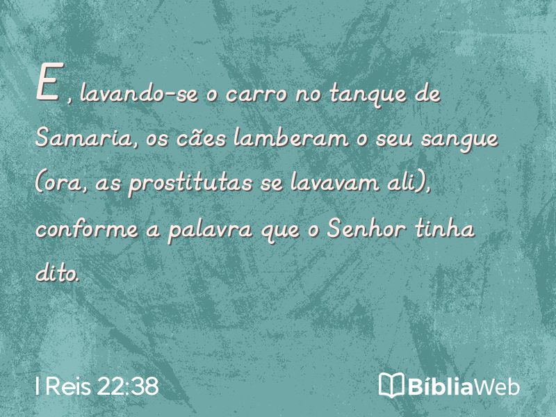 I Reis 22:38 em imagem para compartilhar