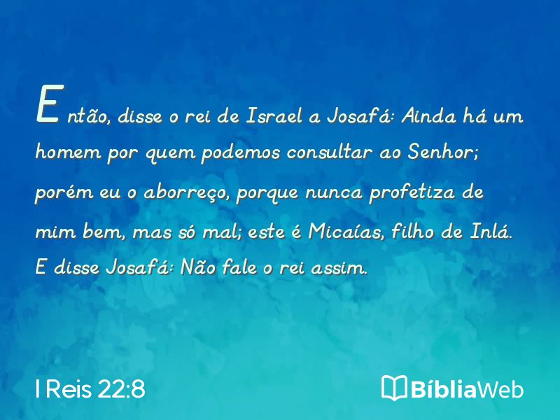 I Reis 22:8 em imagem para compartilhar