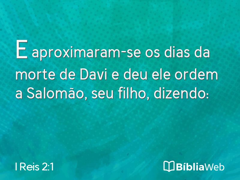 I Reis 2:1 em imagem para compartilhar