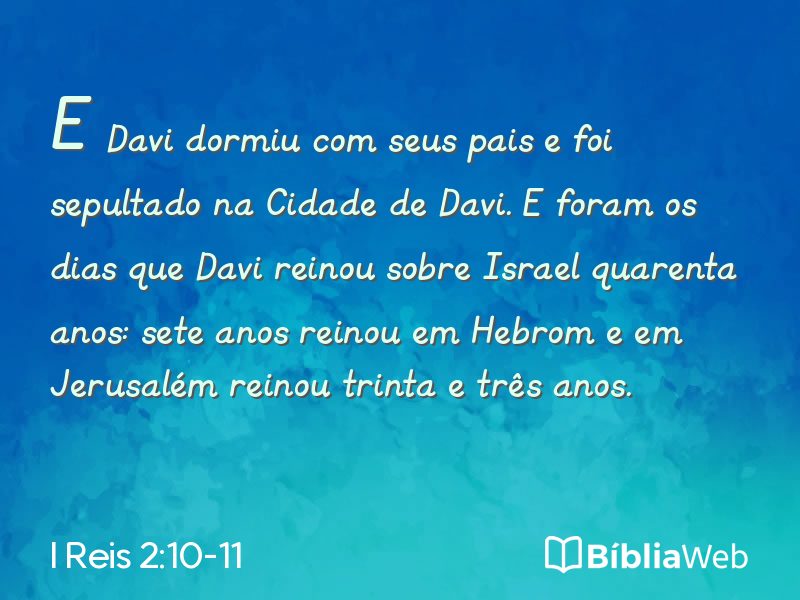 I Reis 2:10-11 em imagem para compartilhar