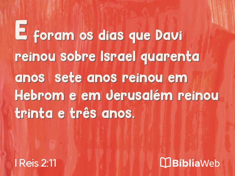 I Reis 2:11 em imagem para compartilhar
