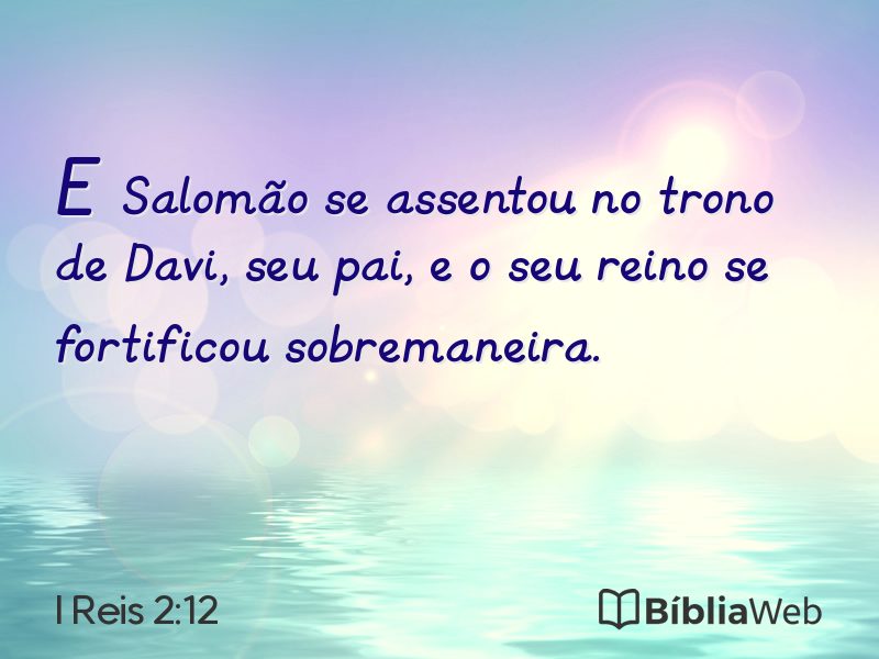 I Reis 2:12 em imagem para compartilhar
