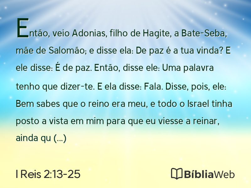 I Reis 2:13-25 em imagem para compartilhar