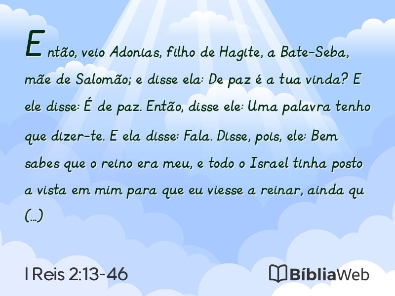 I Reis 2:13-46 em imagem para compartilhar