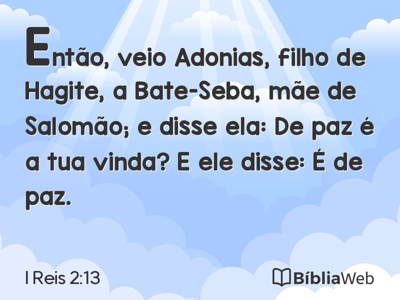 I Reis 2:13 em imagem para compartilhar