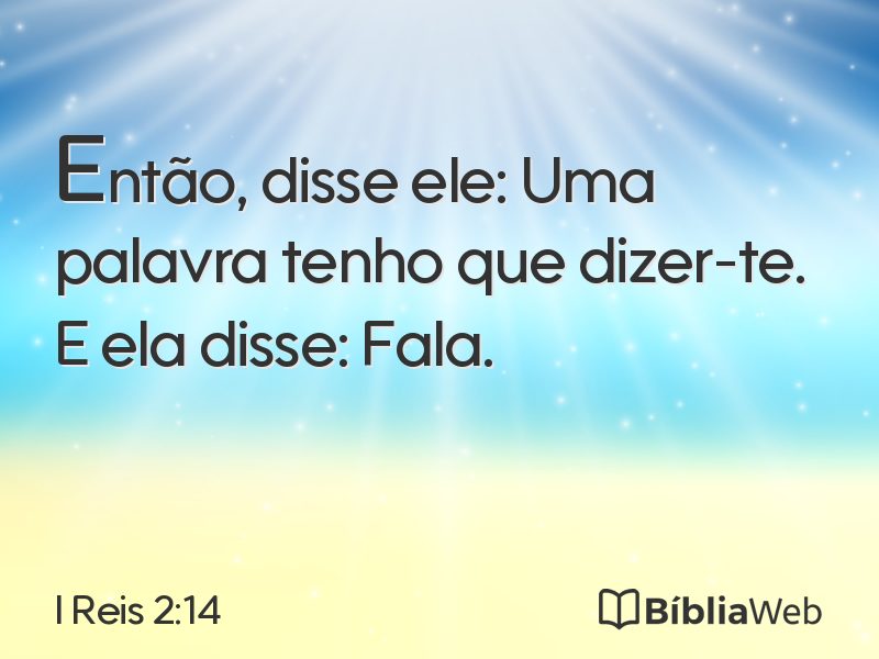 I Reis 2:14 em imagem para compartilhar