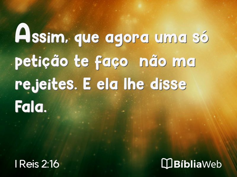 I Reis 2:16 em imagem para compartilhar