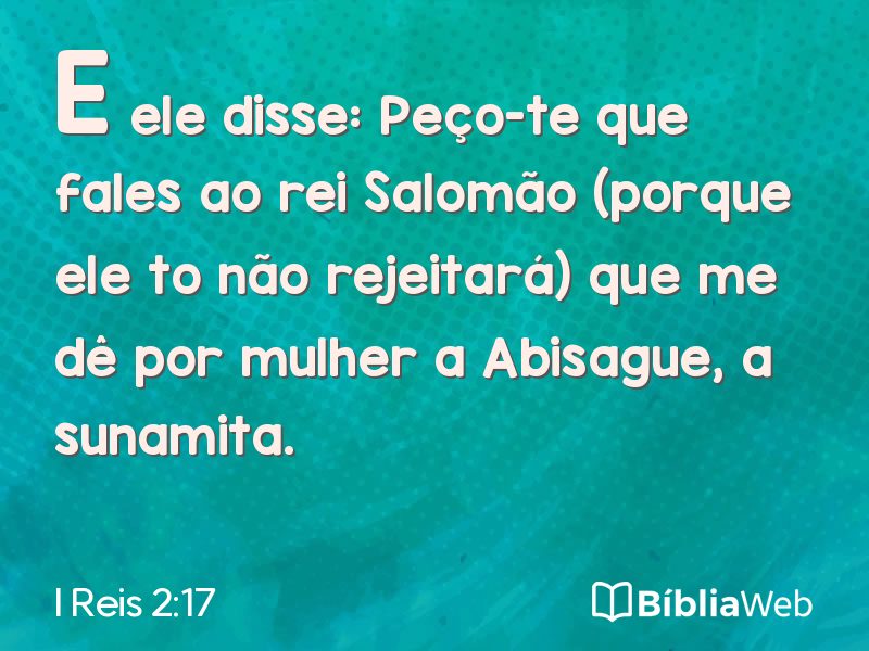 I Reis 2:17 em imagem para compartilhar