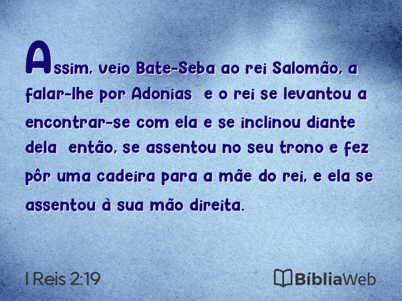 I Reis 2:19 em imagem para compartilhar