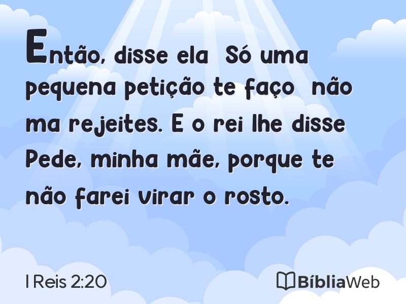 I Reis 2:20 em imagem para compartilhar