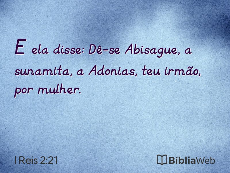 I Reis 2:21 em imagem para compartilhar