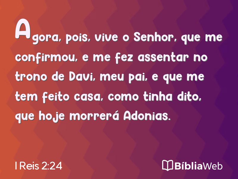 I Reis 2:24 em imagem para compartilhar