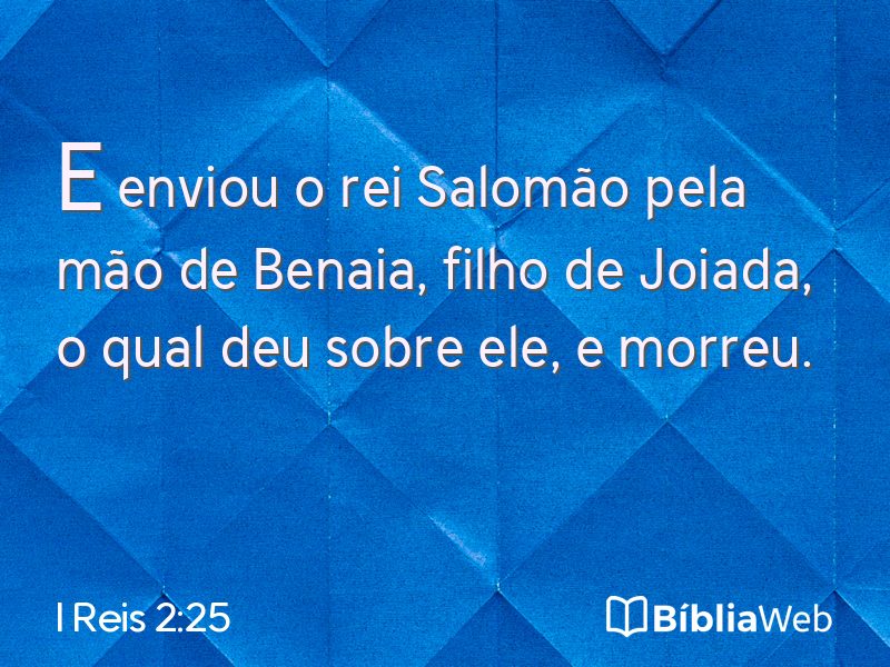 I Reis 2:25 em imagem para compartilhar