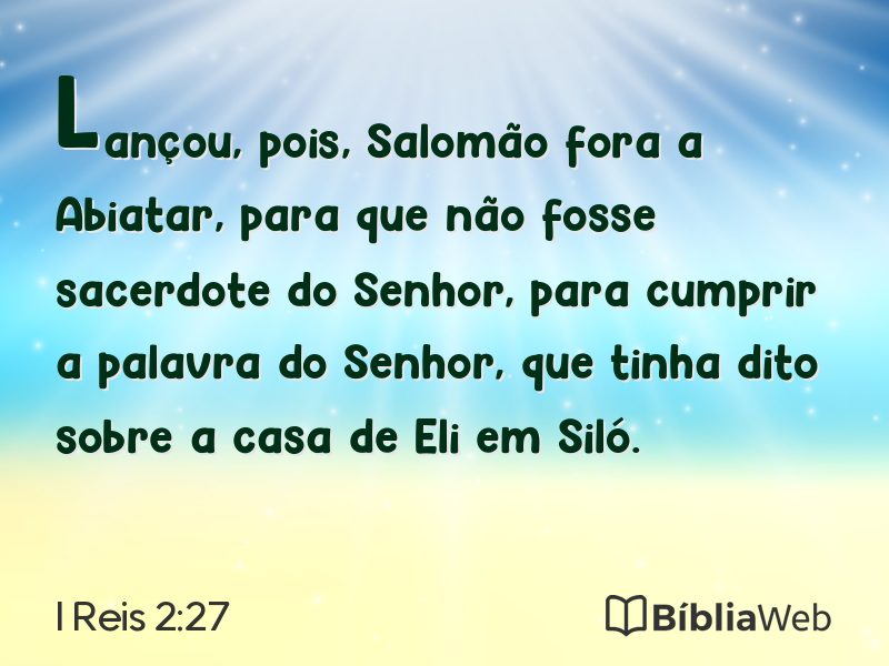 I Reis 2:27 em imagem para compartilhar