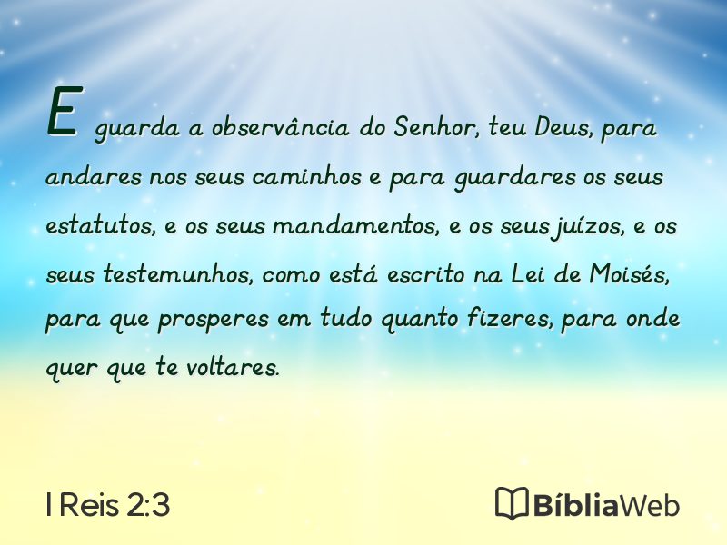I Reis 2:3 em imagem para compartilhar