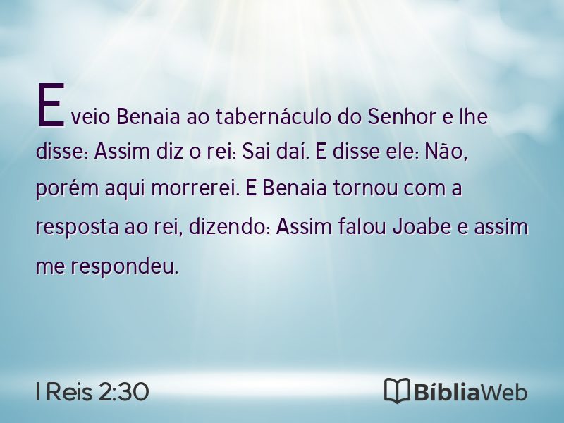 I Reis 2:30 em imagem para compartilhar