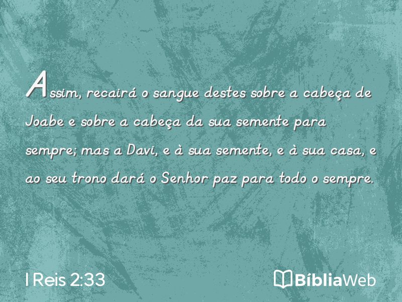 I Reis 2:33 em imagem para compartilhar