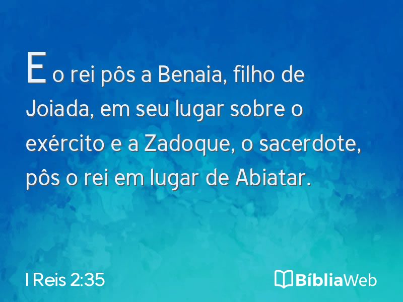 I Reis 2:35 em imagem para compartilhar