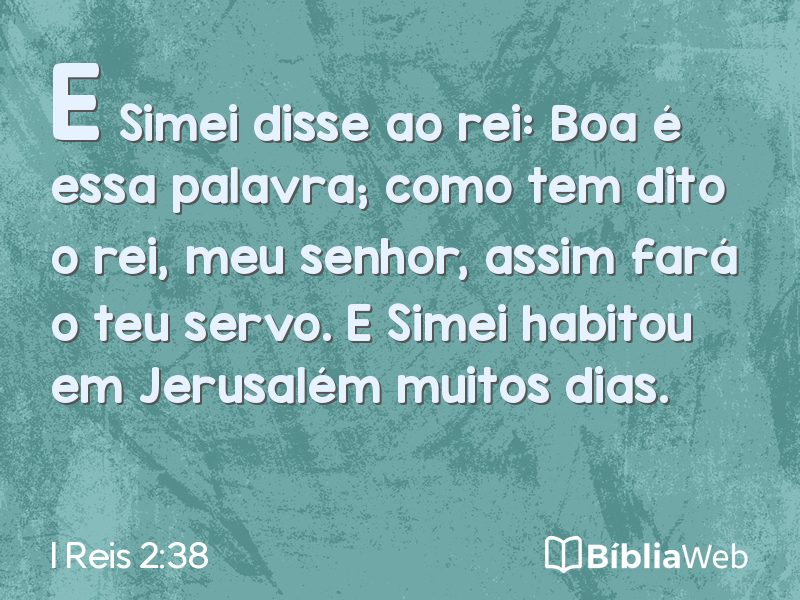 I Reis 2:38 em imagem para compartilhar