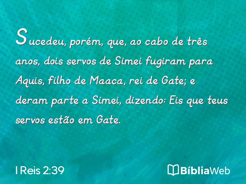 I Reis 2:39 em imagem para compartilhar