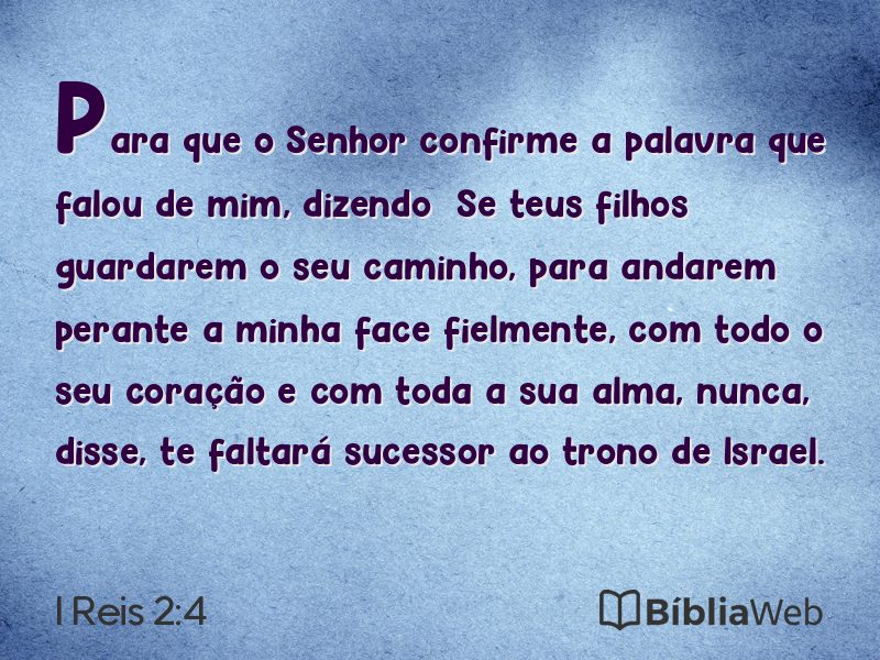 I Reis 2:4 em imagem para compartilhar