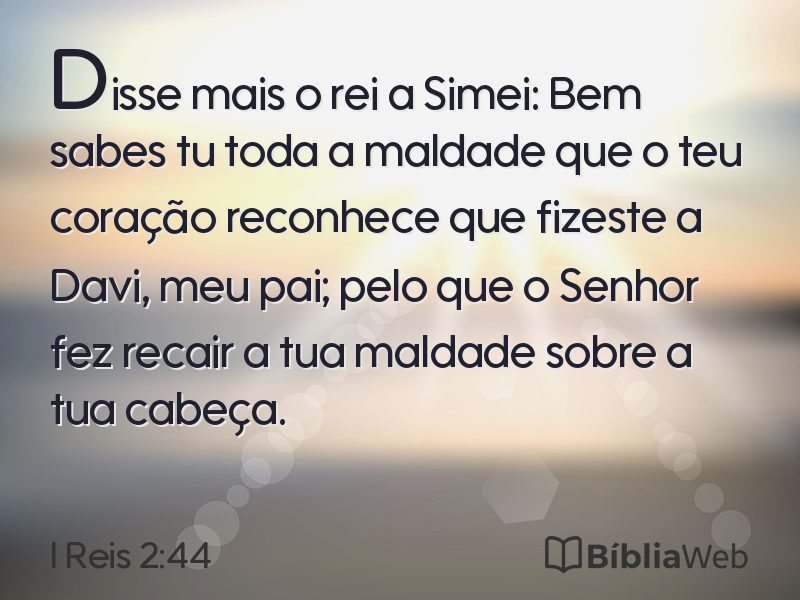 I Reis 2:44 em imagem para compartilhar