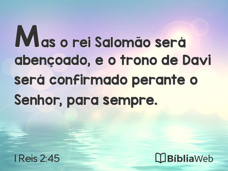 I Reis 2:45 em imagem para compartilhar