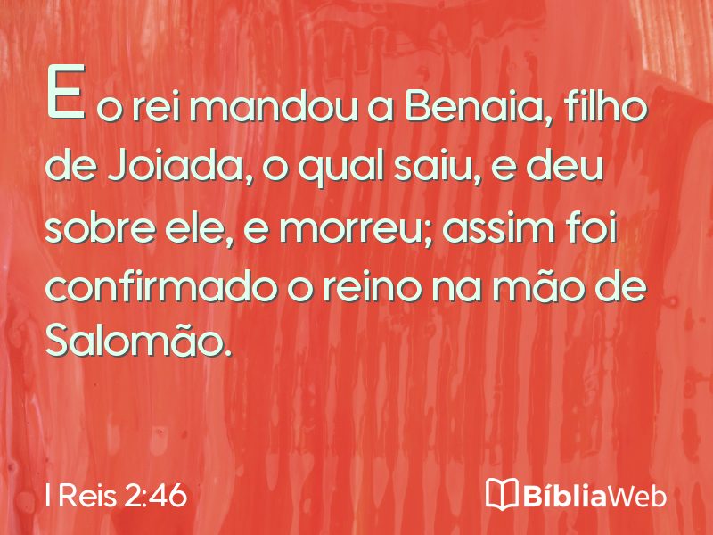 I Reis 2:46 em imagem para compartilhar
