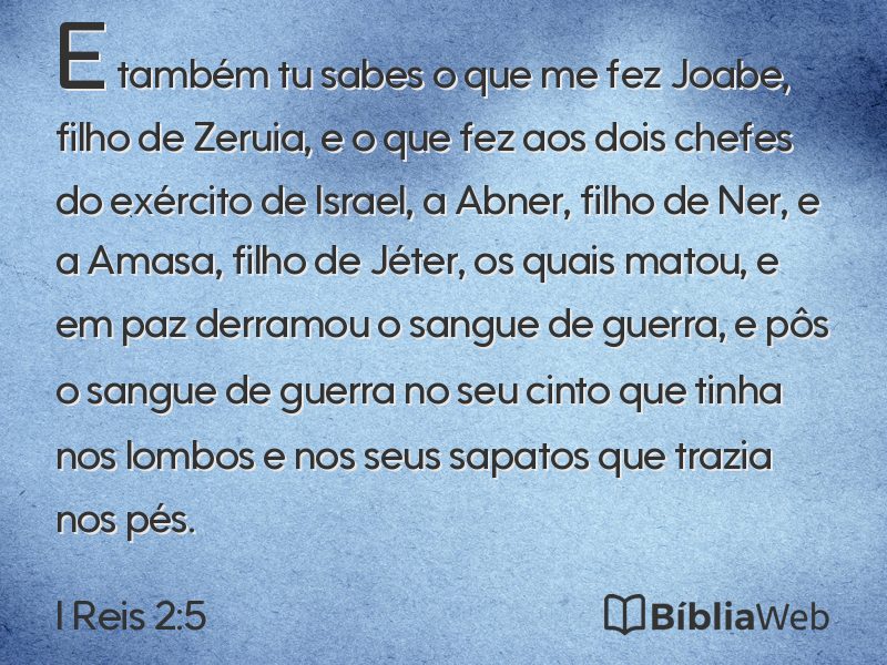I Reis 2:5 em imagem para compartilhar