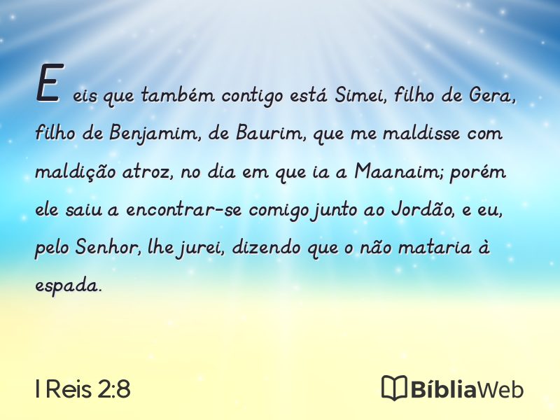 I Reis 2:8 em imagem para compartilhar