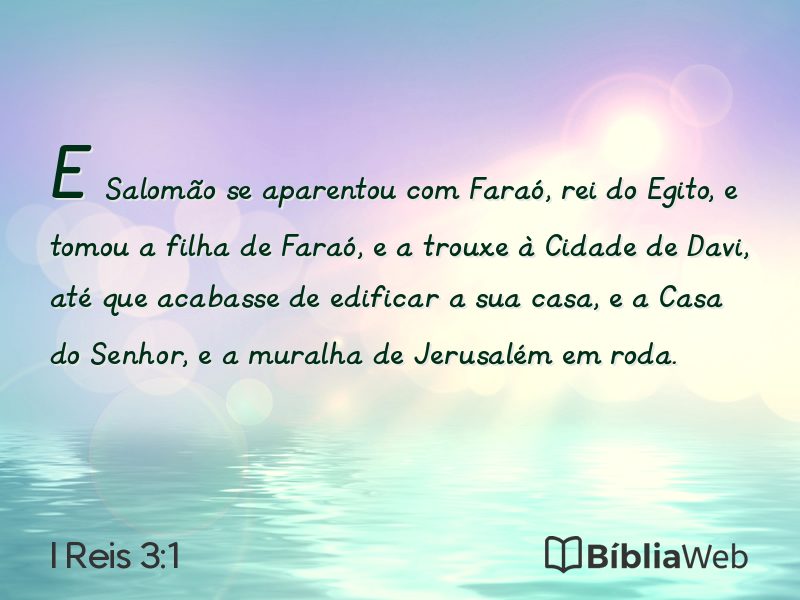 I Reis 3:1 em imagem para compartilhar