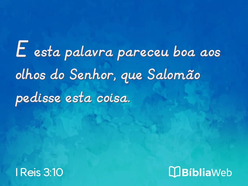 I Reis 3:10 em imagem para compartilhar