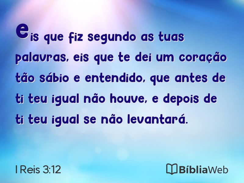 I Reis 3:12 em imagem para compartilhar