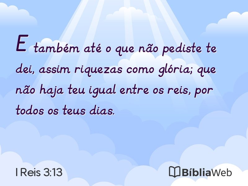 I Reis 3:13 em imagem para compartilhar