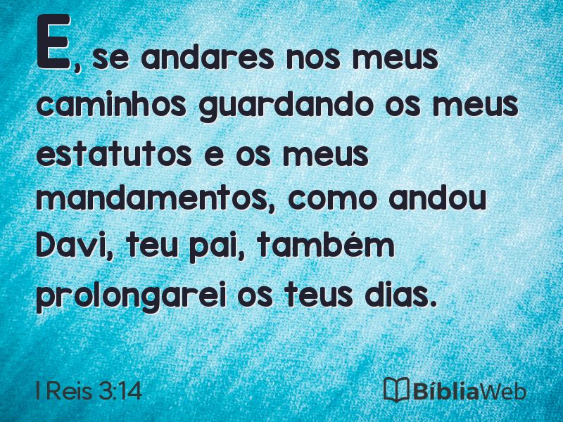 I Reis 3:14 em imagem para compartilhar