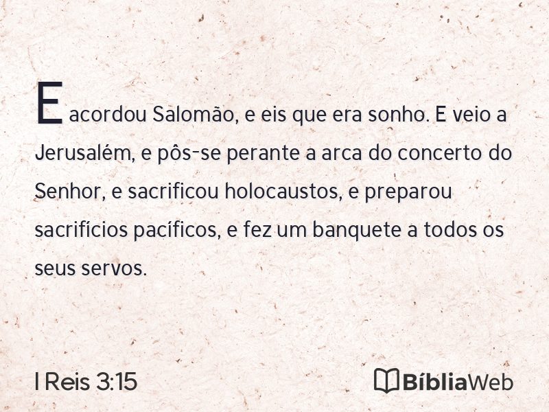 I Reis 3:15 em imagem para compartilhar