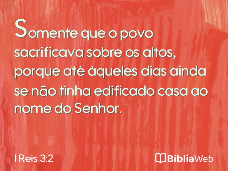 I Reis 3:2 em imagem para compartilhar