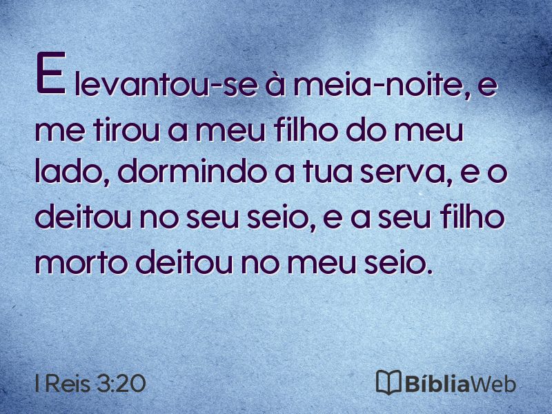 I Reis 3:20 em imagem para compartilhar