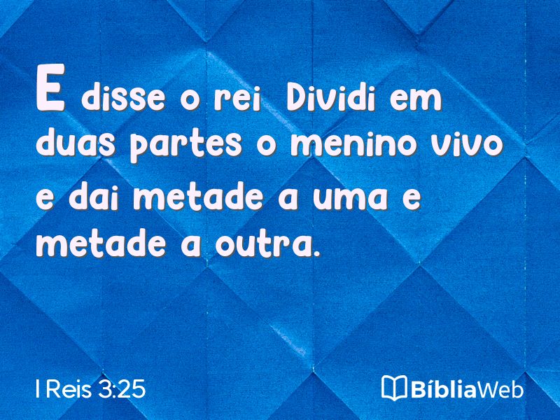 I Reis 3:25 em imagem para compartilhar