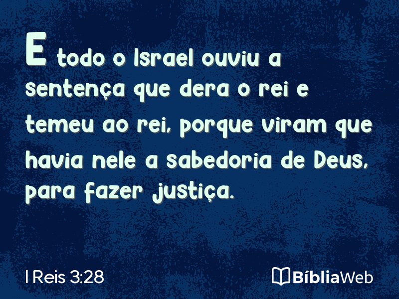 I Reis 3:28 em imagem para compartilhar