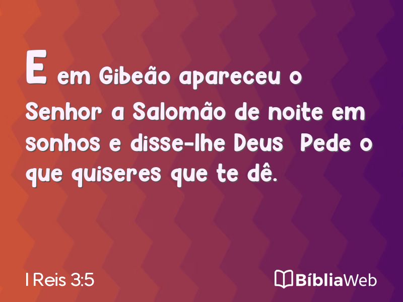 I Reis 3:5 em imagem para compartilhar