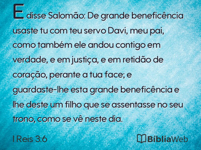 I Reis 3:6 em imagem para compartilhar