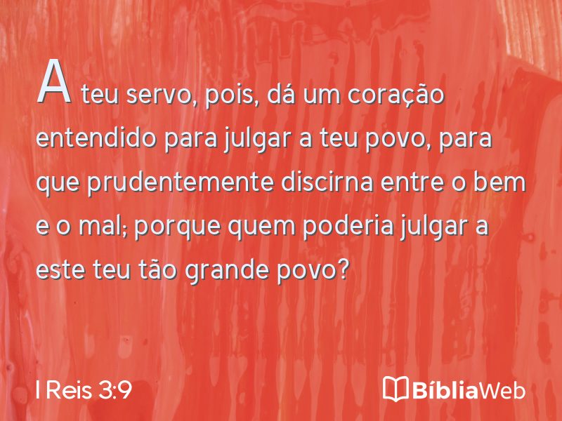 I Reis 3:9 em imagem para compartilhar