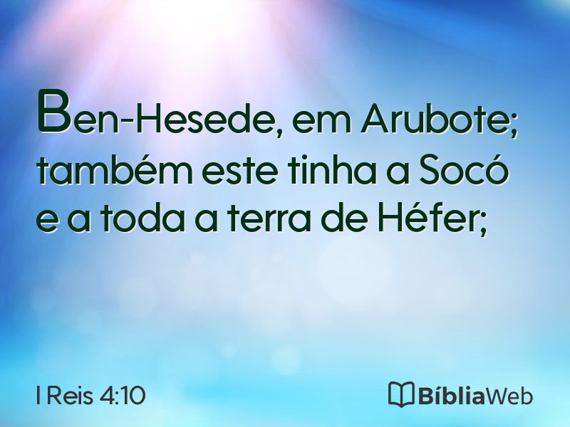 I Reis 4:10 em imagem para compartilhar