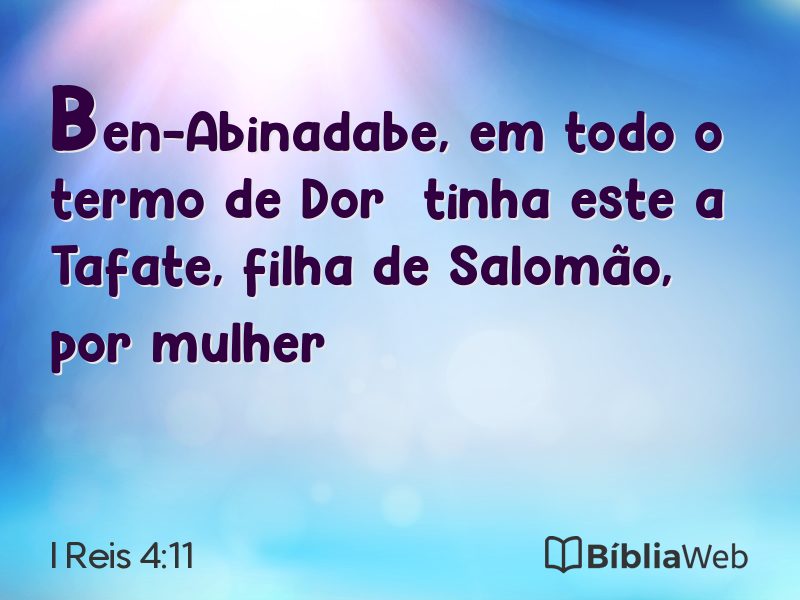 I Reis 4:11 em imagem para compartilhar